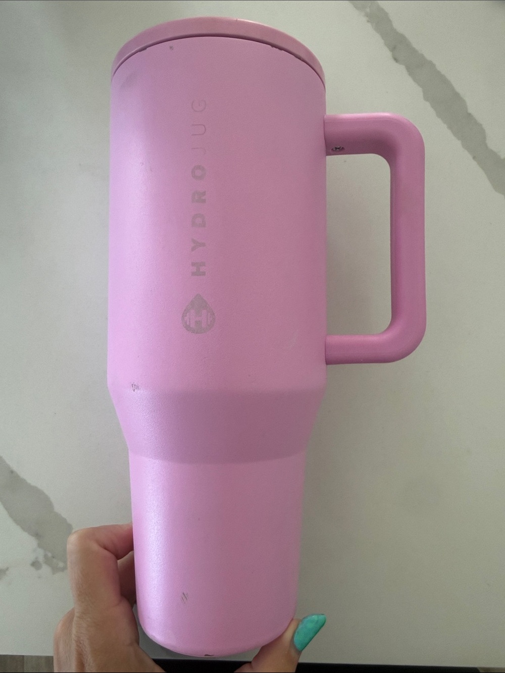 HydroJug Light Pink Insulated Mug with Handle